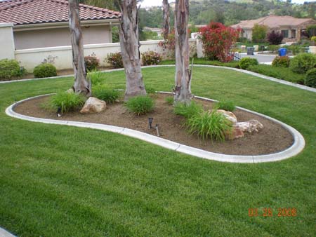 custom curbing island border landscaping